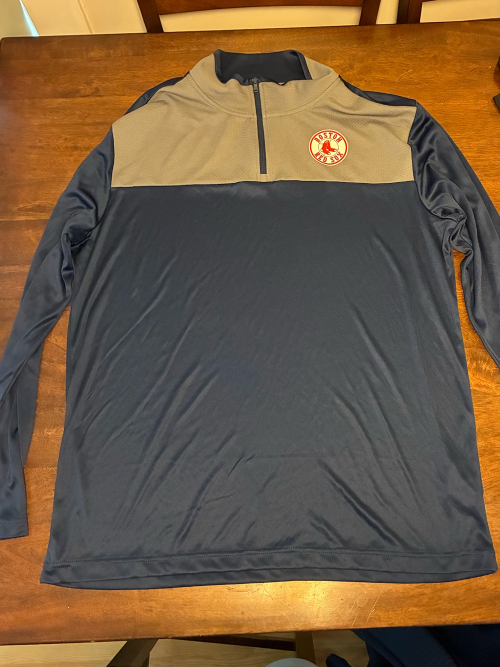 Boston Red Sox Navy & Gray Long Sleeve quarter zip Pullover